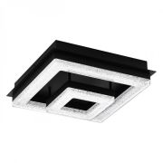 Plafón Cuadrado Negro Cristal Fradelo Cuadrado Led Integrada 220V 4W