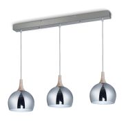 Colgante Escocia Semiesfera Metal-Madera Lámpara Led E27 220V 7W