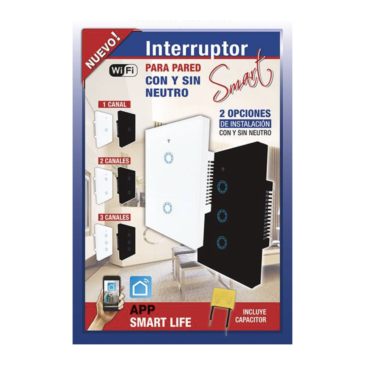 Interruptor Inteligente Wifi 3 Canal-sin Neutro Y Con Neutro